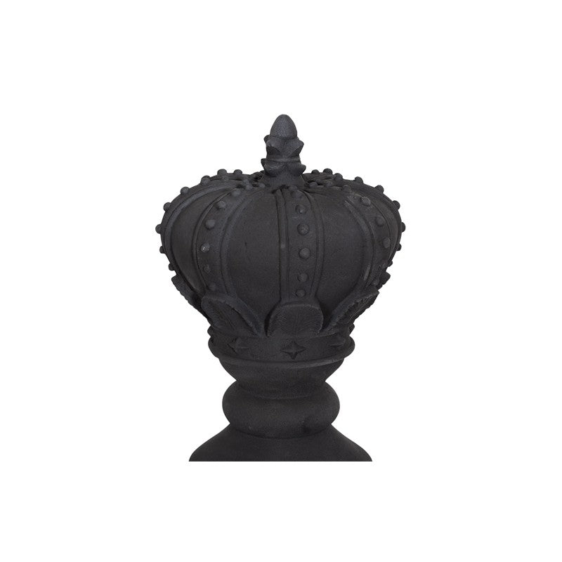 King Chess Sculpture, Cast Stone Black, Small