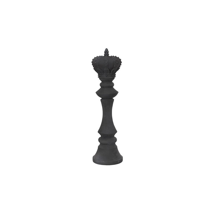 King Chess Sculpture, Cast Stone Black, Small