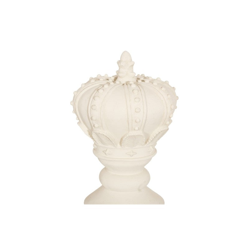 King Chess Sculpture, Cast Stone White, Small