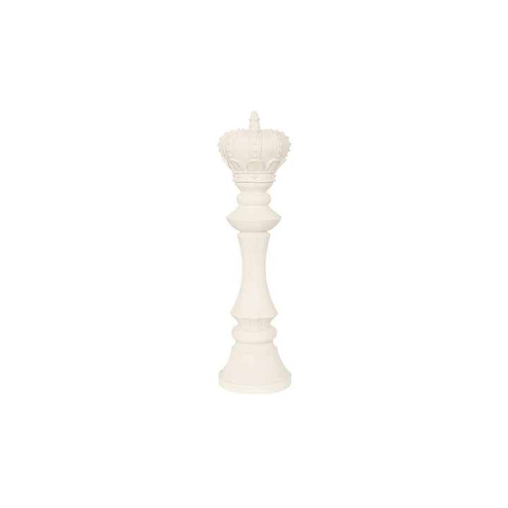 King Chess Sculpture, Cast Stone White, Small