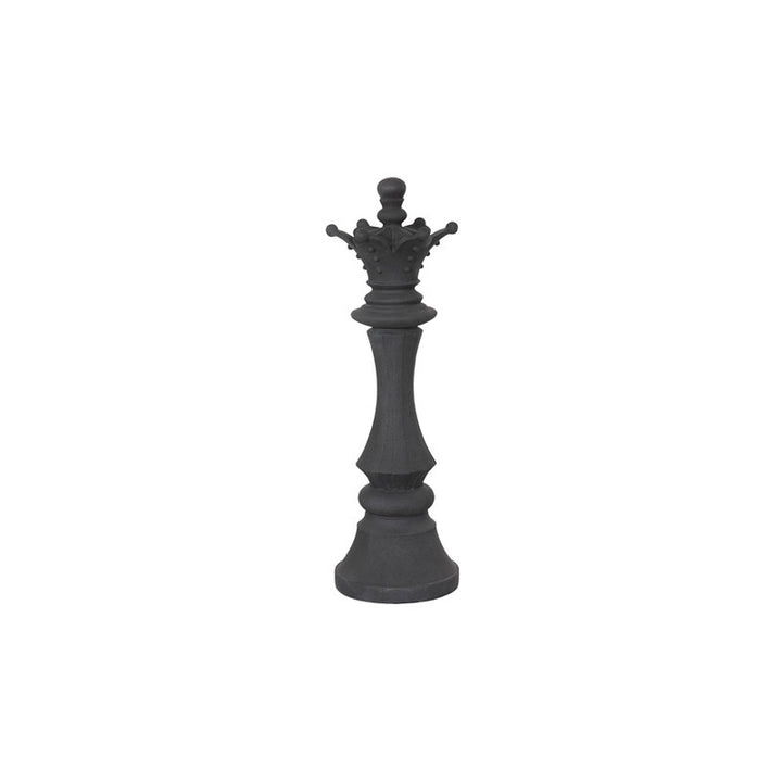 Queen Chess Sculpture, Cast Stone Black, Small