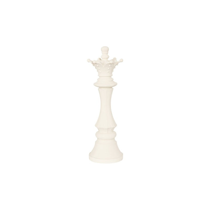 Queen Chess Sculpture, Cast Stone White, Small