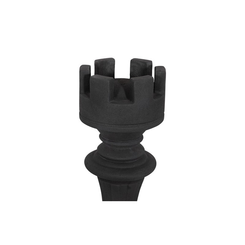 Rook Chess Sculpture, Cast Stone Black, Small