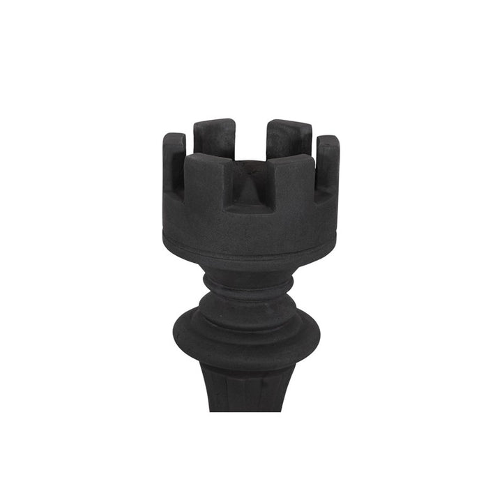 Rook Chess Sculpture, Cast Stone Black, Small