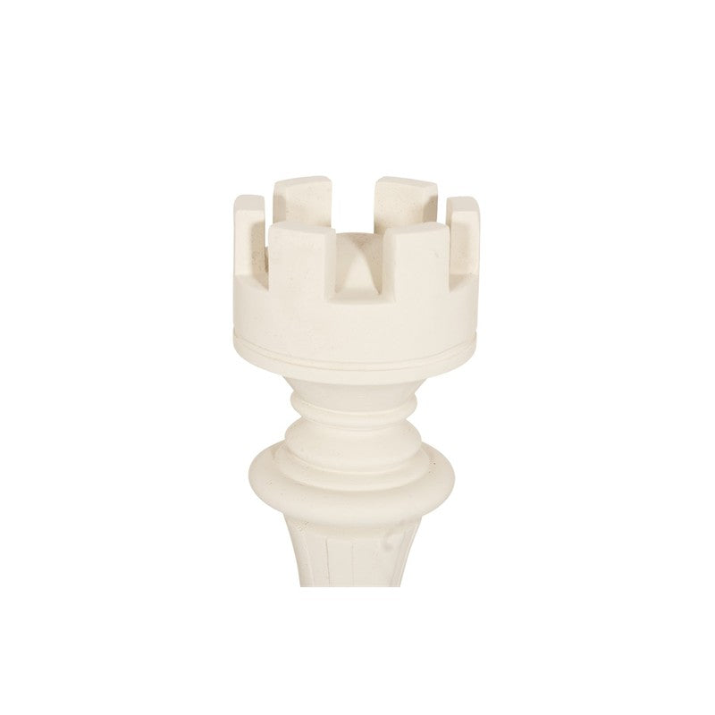 Rook Chess Sculpture, Cast Stone White, Small