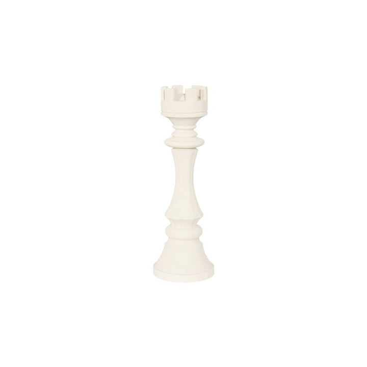 Rook Chess Sculpture, Cast Stone White, Small