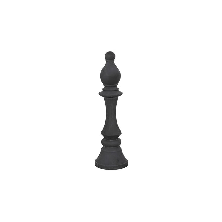 Bishop Chess Sculpture, Cast Stone Black, Small