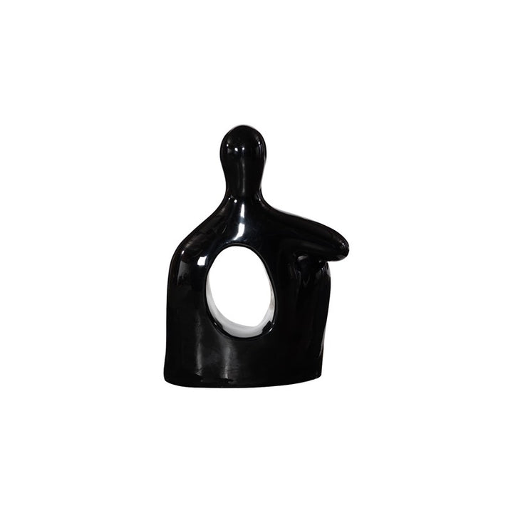 Seated Sculpture, Gel Coat Black