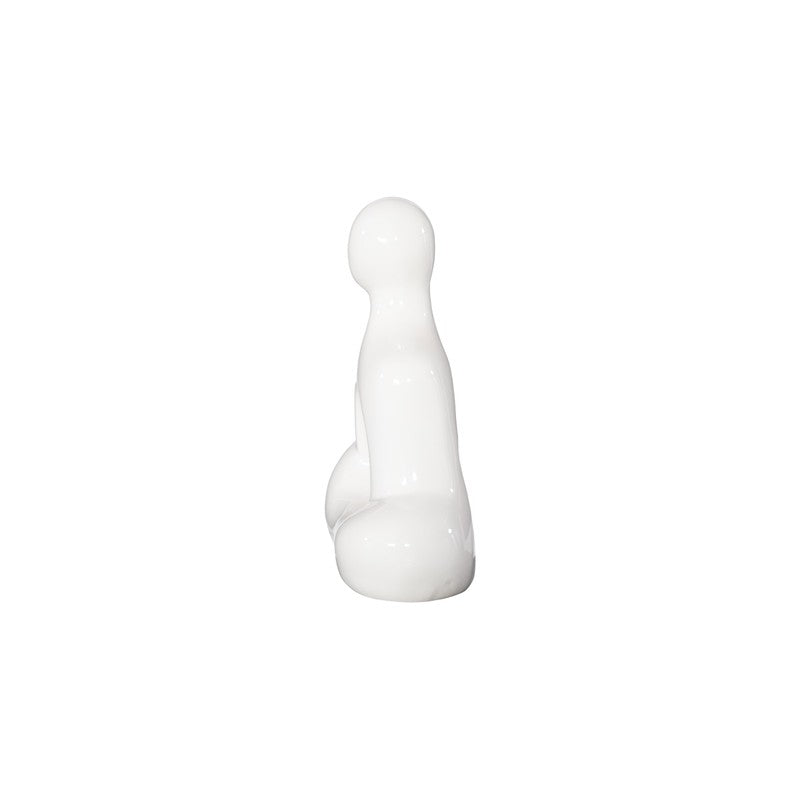 Buddha Seated Sculpture, Gel Coat White