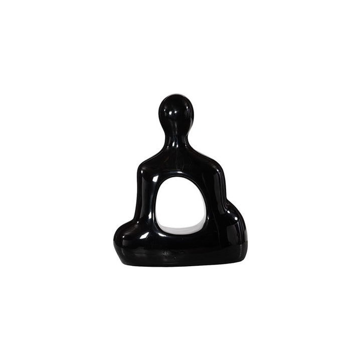 Buddha Seated Sculpture, Gel Coat Black