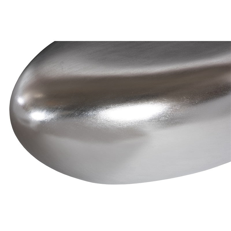 River Stone Coffee Table, Silver Leaf, Small