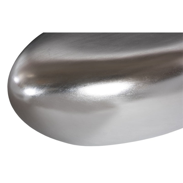River Stone Coffee Table, Silver Leaf, Small