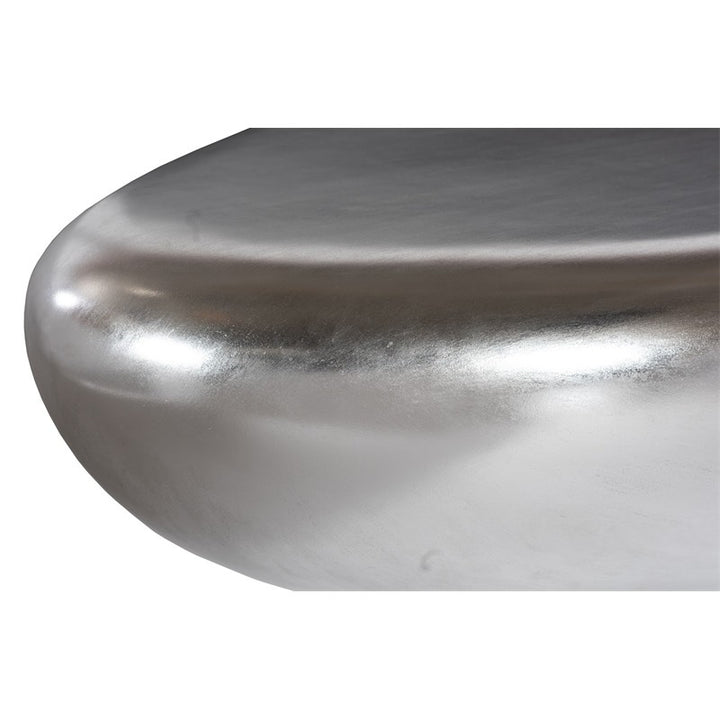 River Stone Coffee Table, Silver Leaf, Large