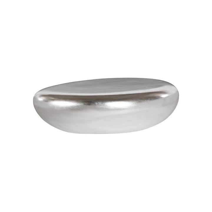 River Stone Coffee Table, Silver Leaf, Large