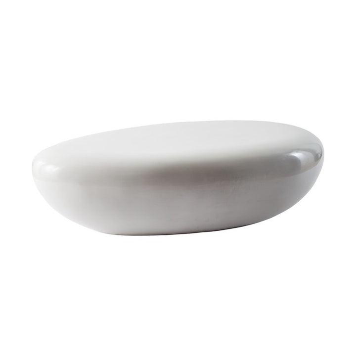 River Stone Coffee Table, Gel Coat White, Large