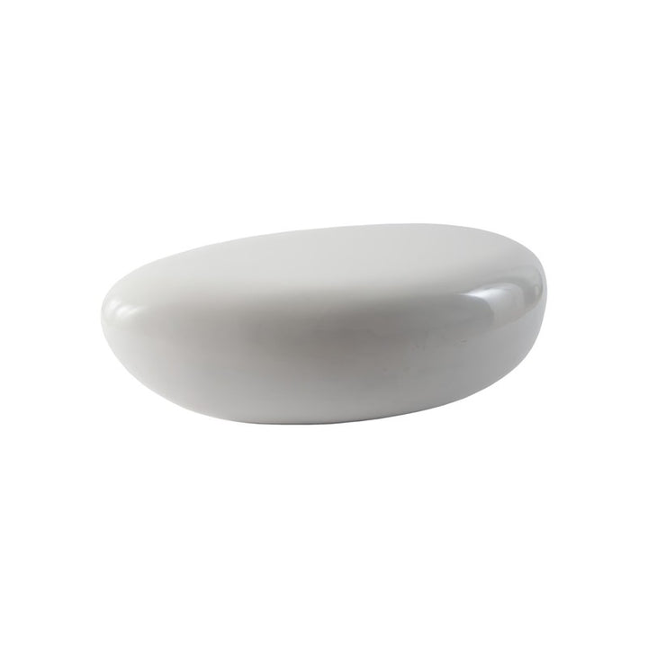 River Stone Coffee Table, Gel Coat White, Small
