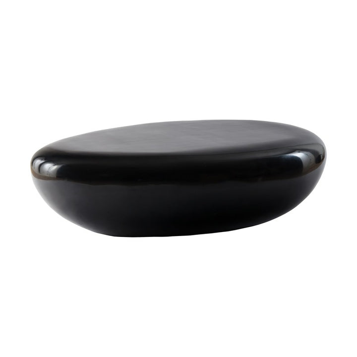 River Stone Coffee Table, Gel Coat Black, Large