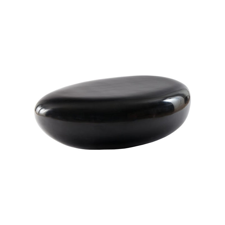River Stone Coffee Table, Gel Coat Black, Small