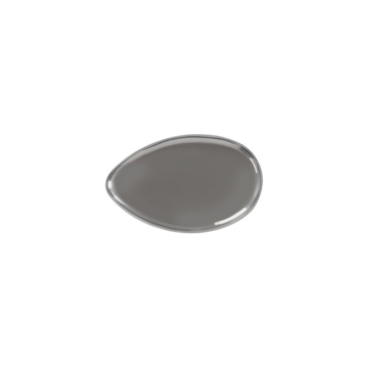River Stone Coffee Table, Polished Aluminum, Small
