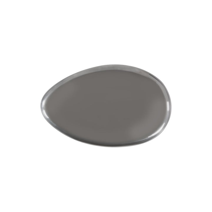 River Stone Coffee Table, Polished Aluminum, Large