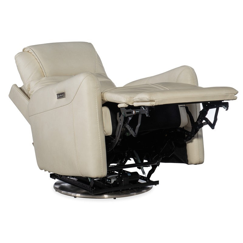 RC - Steffen Swivel Power Recliner With Power Headrest - White