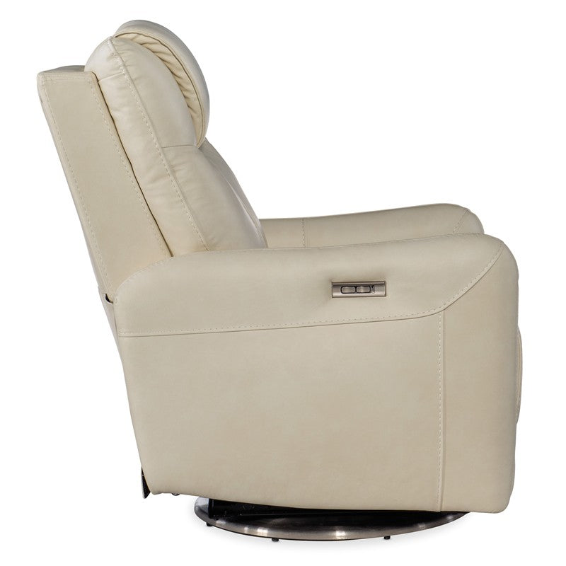 RC - Steffen Swivel Power Recliner With Power Headrest - White