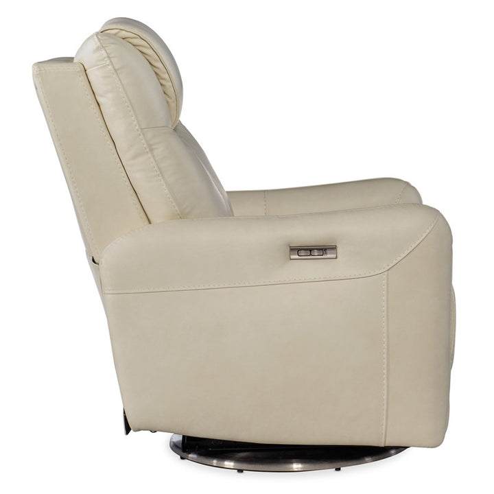 RC - Steffen Swivel Power Recliner With Power Headrest - White