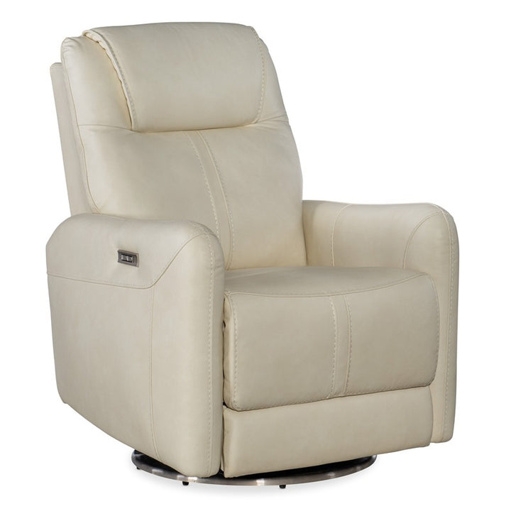 RC - Steffen Swivel Power Recliner With Power Headrest - White