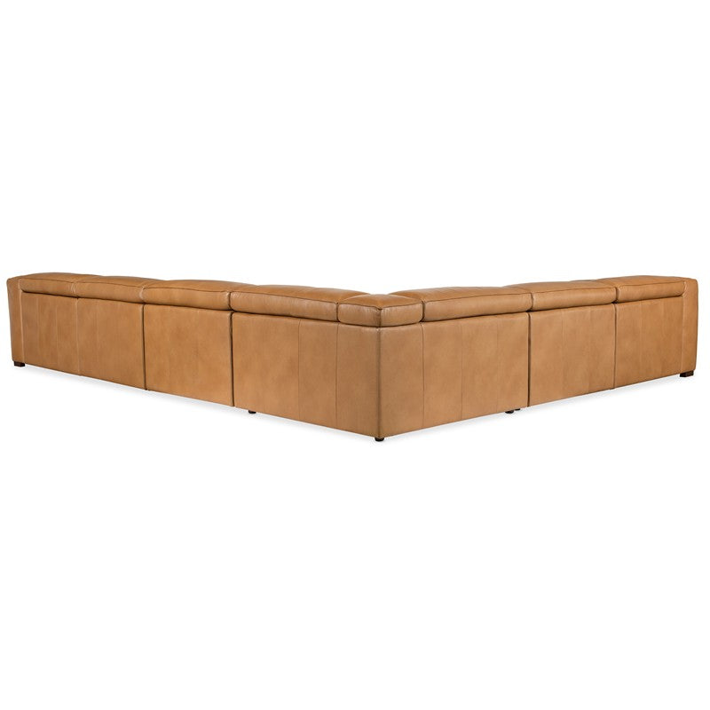 MS - Fresco 6 Seat Sectional 4-Power - Light Brown