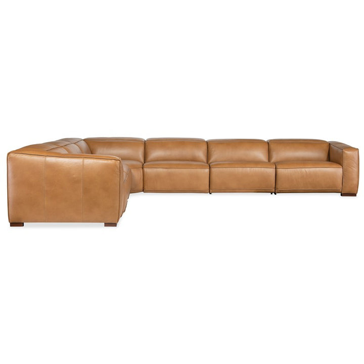 MS - Fresco 6 Seat Sectional 4-Power - Light Brown