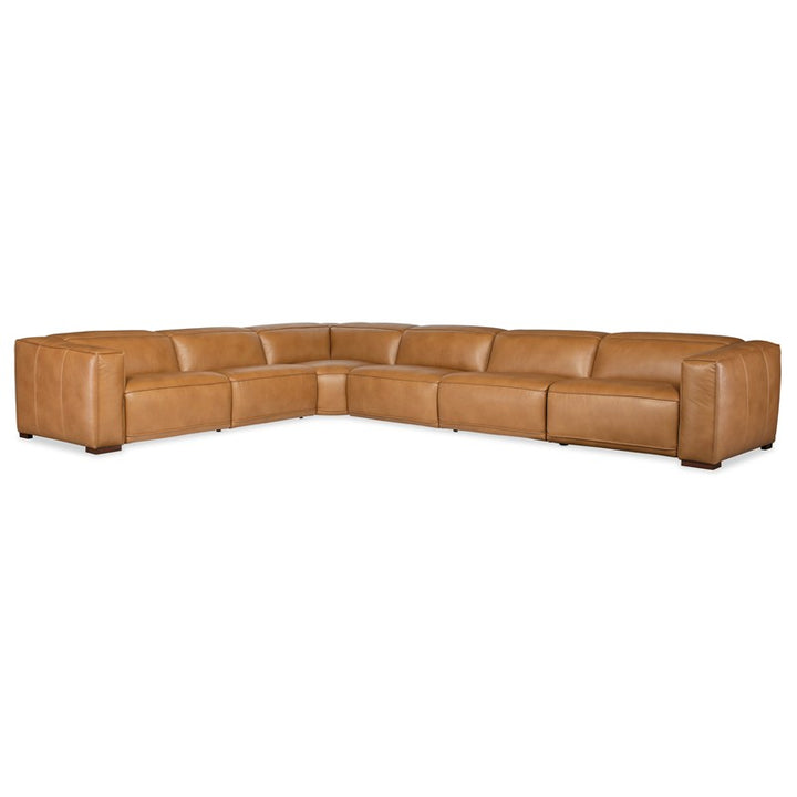 MS - Fresco 6 Seat Sectional 4-Power - Light Brown