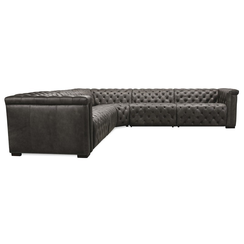 MS - Savion Grandier 5-Piece Sectional With 2 Power Recline Power Headrest