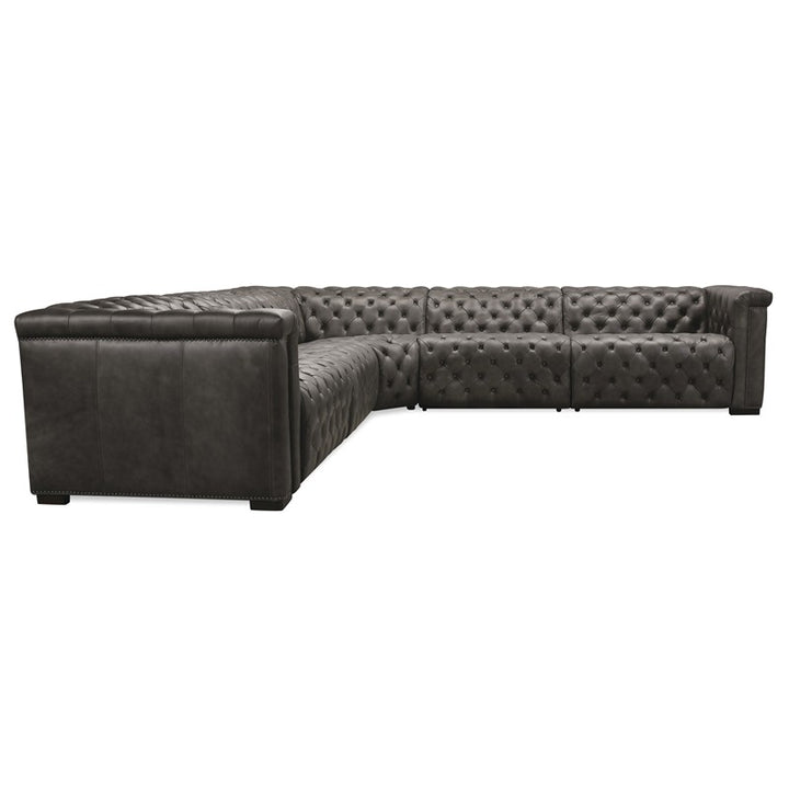 MS - Savion Grandier 5-Piece Sectional With 2 Power Recline Power Headrest