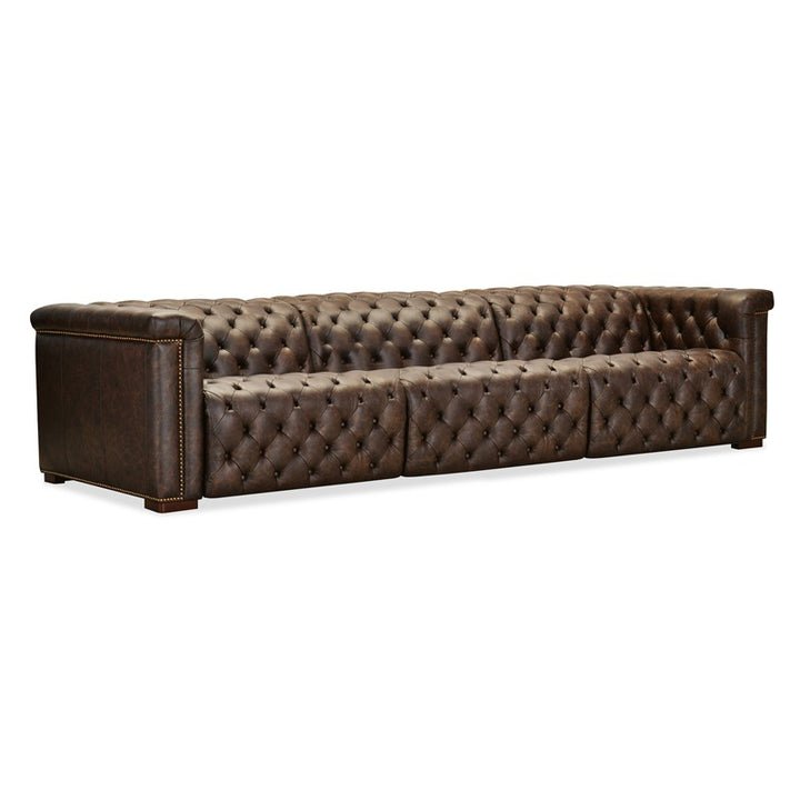 SS - Savion Deux 3 Seat Sofa With Two Power Recliners And Three Power Headrests - Dark Brown
