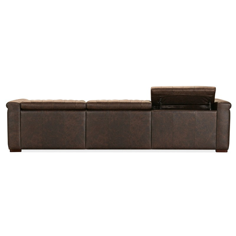 SS - Savion Deux 3 Seat Sofa With Two Power Recliners And Three Power Headrests - Dark Brown