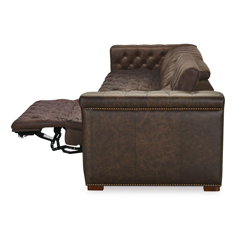 SS - Savion Deux 3 Seat Sofa With Two Power Recliners And Three Power Headrests - Dark Brown