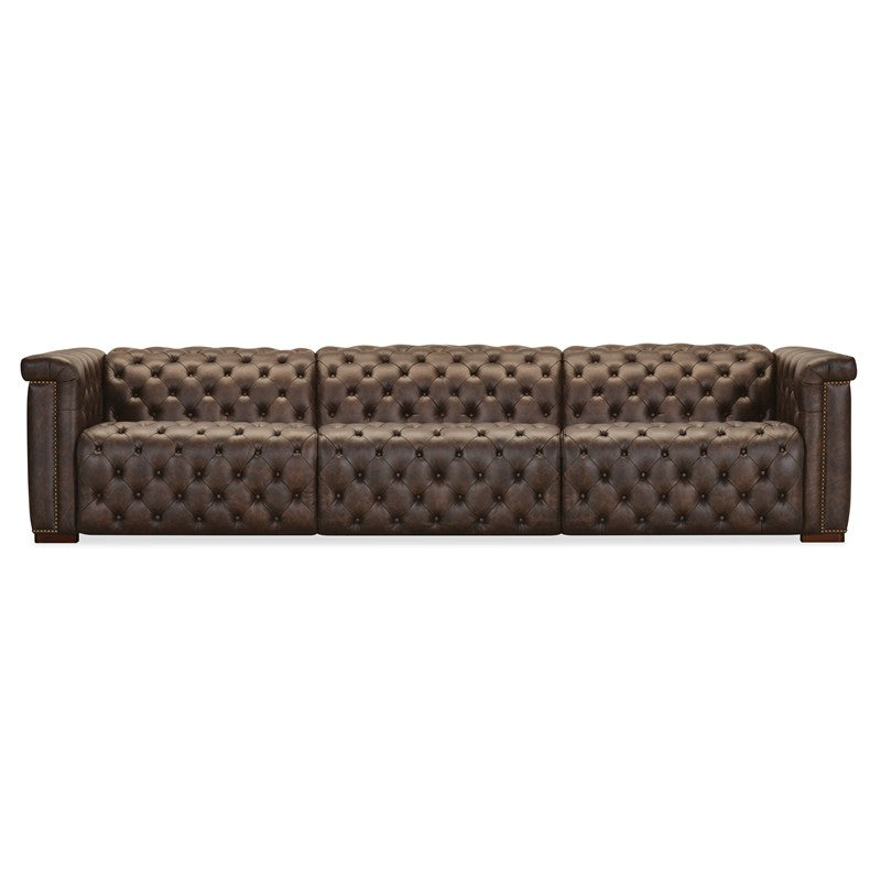 SS - Savion Deux 3 Seat Sofa With Two Power Recliners And Three Power Headrests - Dark Brown
