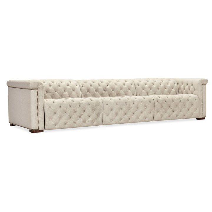 SS - Savion Deux 3 Seat Sofa With Two Power Recliners And Three Power Headrests - Beige