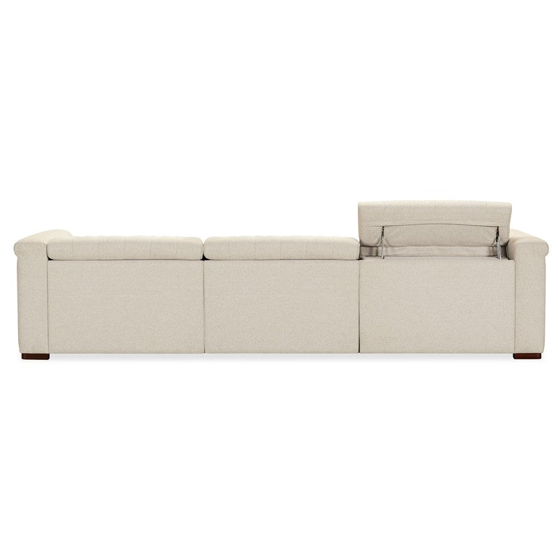 SS - Savion Deux 3 Seat Sofa With Two Power Recliners And Three Power Headrests - Beige