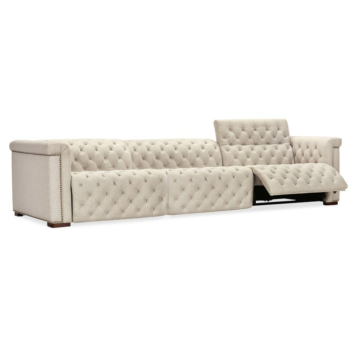 SS - Savion Deux 3 Seat Sofa With Two Power Recliners And Three Power Headrests - Beige