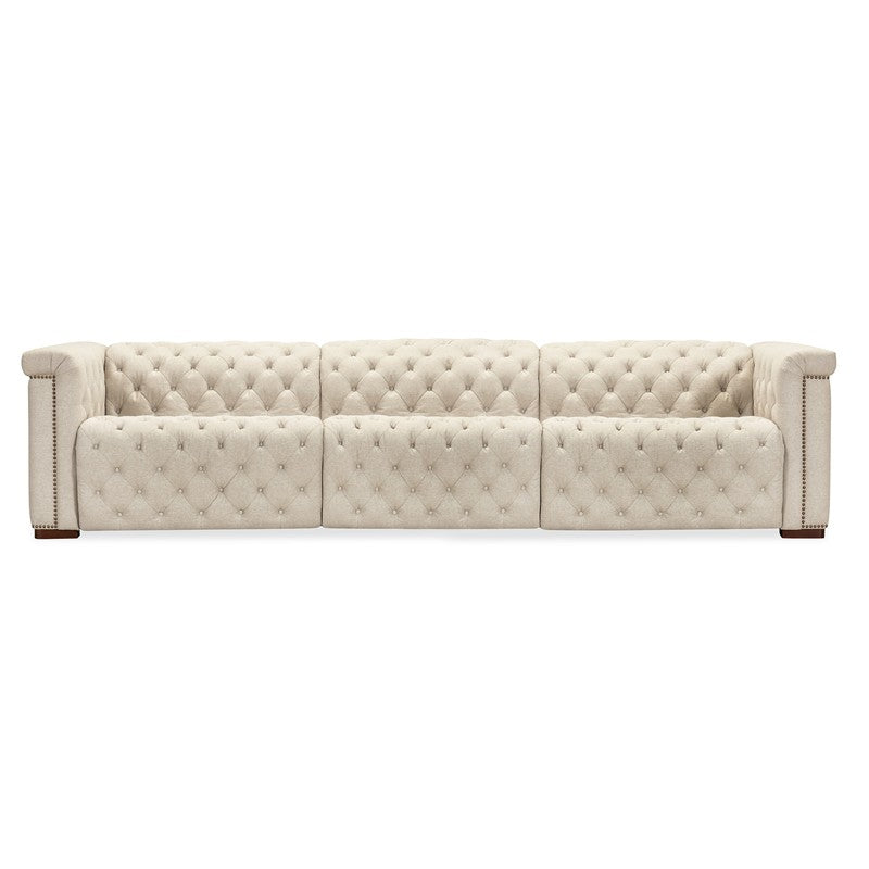 SS - Savion Deux 3 Seat Sofa With Two Power Recliners And Three Power Headrests - Beige