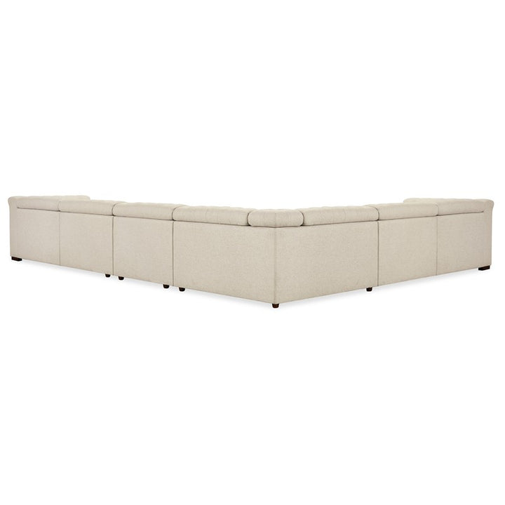 SS - Savion Deux 6 Seat Sectional With Three Power Recliners And Seven Power Headrests - Beige