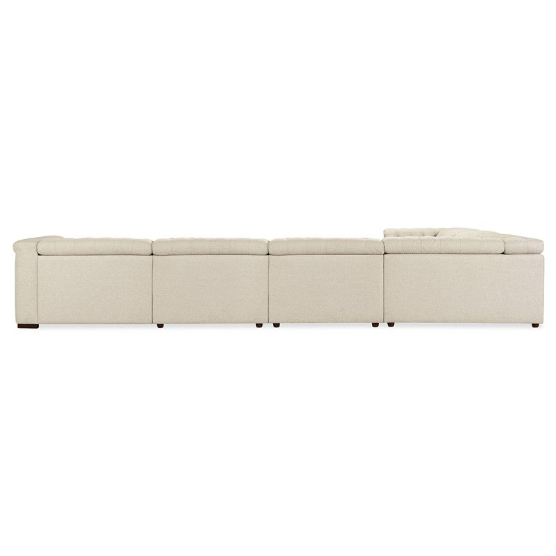 SS - Savion Deux 6 Seat Sectional With Three Power Recliners And Seven Power Headrests - Beige