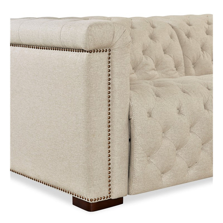 SS - Savion Deux 6 Seat Sectional With Four Power Recliners And Seven Power Headrests - Beige