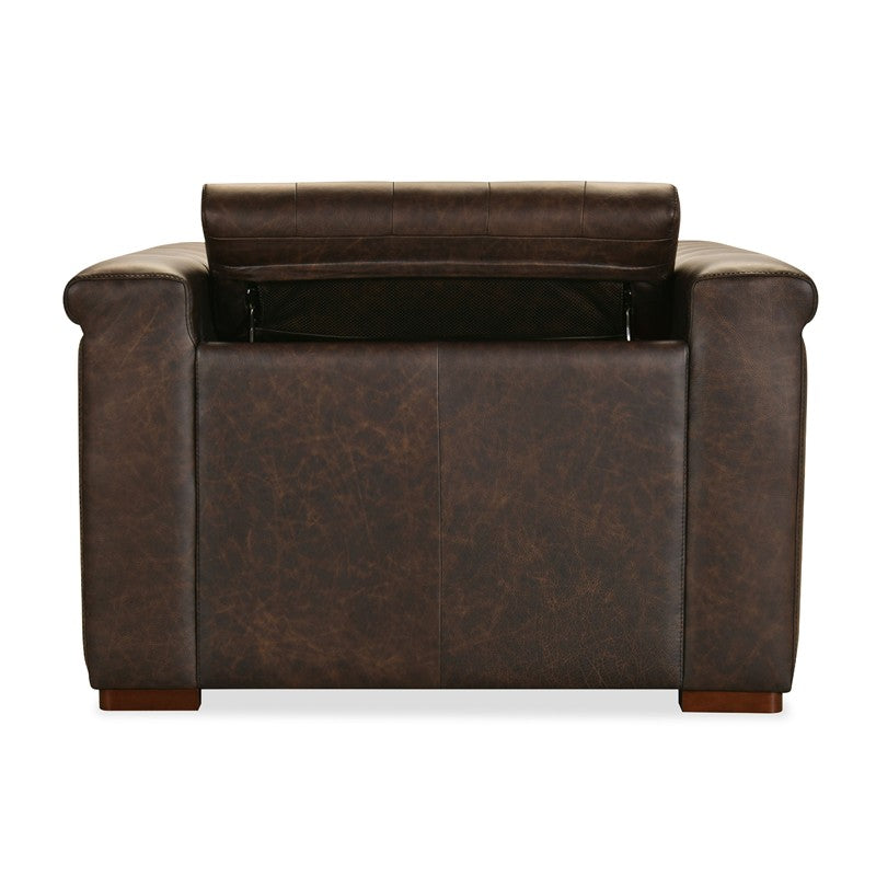 SS - Savion Deux Power Recliner With Power Headrest - Dark Brown