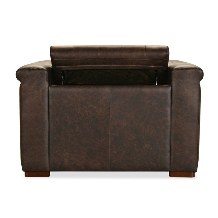 SS - Savion Deux Power Recliner With Power Headrest - Dark Brown