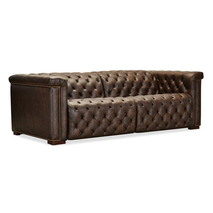 SS - Savion Deux Sofa With Power Recliners And Power Headrests - Dark Brown