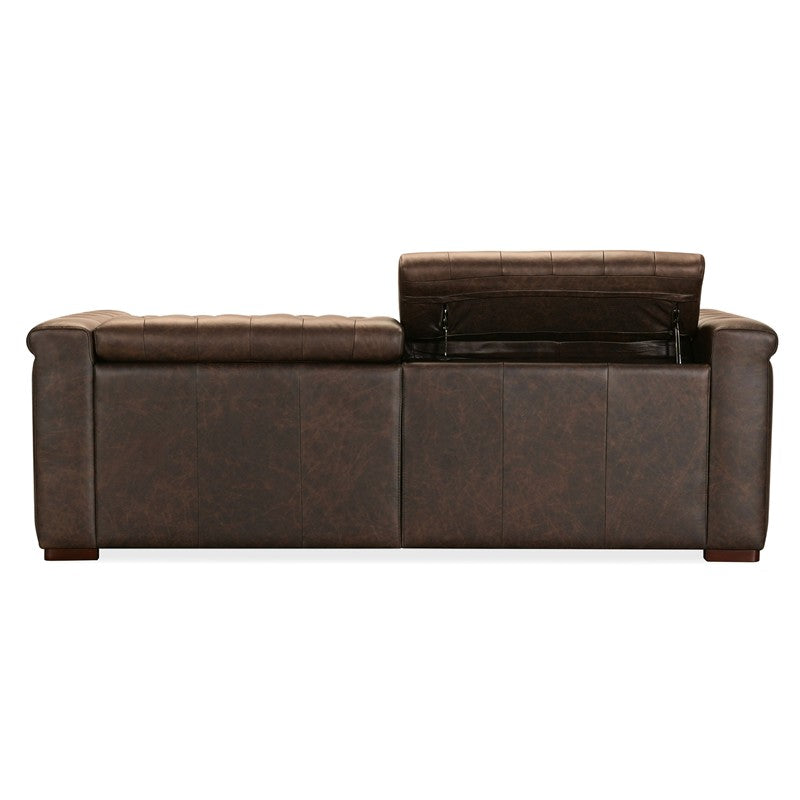 SS - Savion Deux Sofa With Power Recliners And Power Headrests - Dark Brown