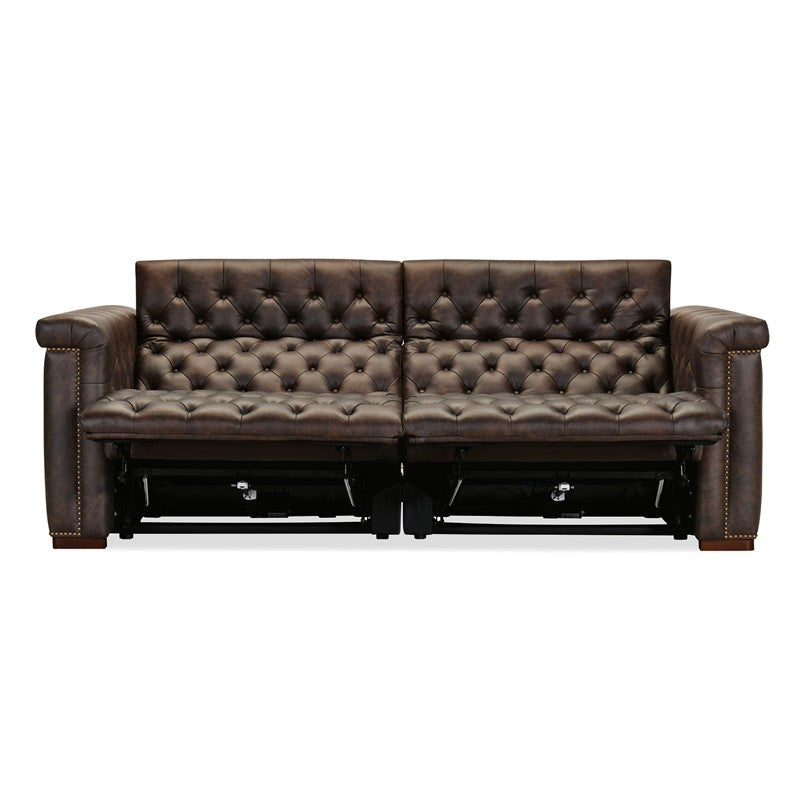 SS - Savion Deux Sofa With Power Recliners And Power Headrests - Dark Brown