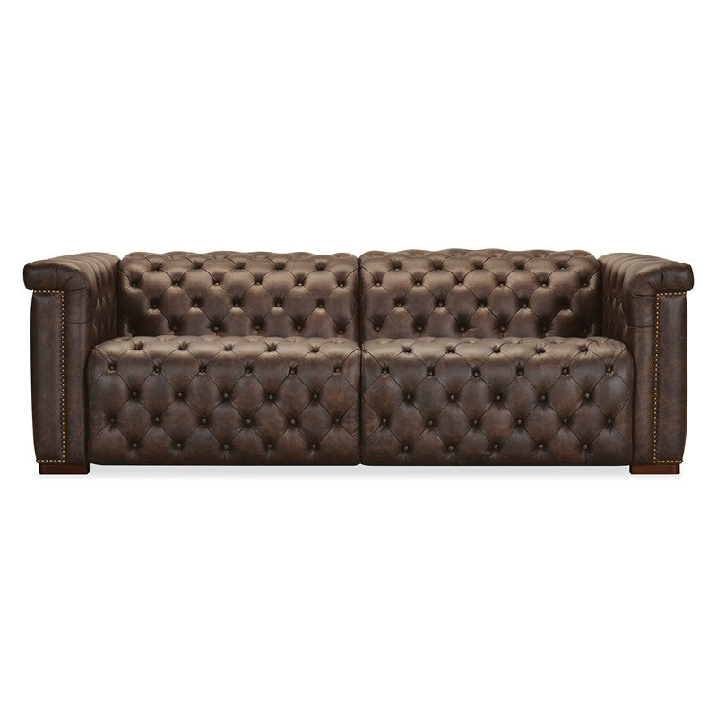 SS - Savion Deux Sofa With Power Recliners And Power Headrests - Dark Brown